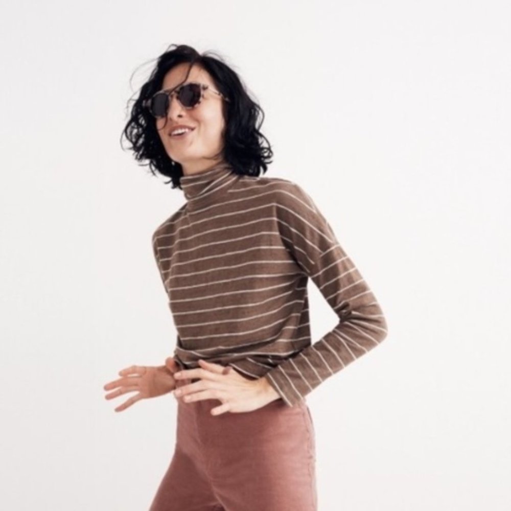 Madewell Boxy Striped Turtleneck